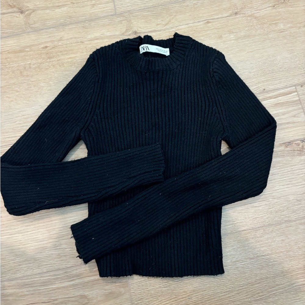 Black Zara ribbed long sleeve